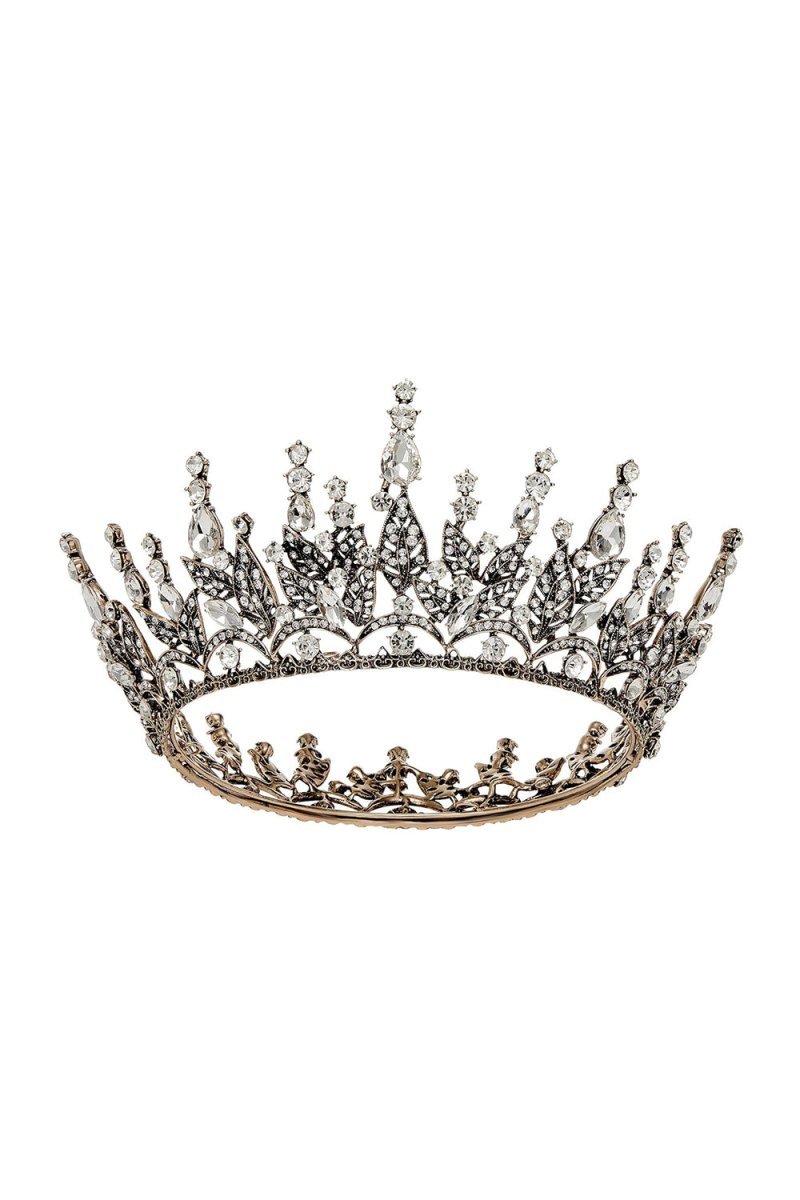 Queen Rhinestone Dark Crown for Women - BOLODOO