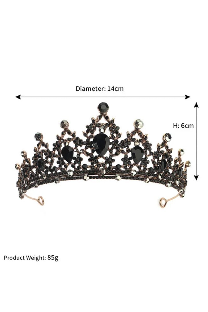 Women��s Gold Princess Rhinestone Crowns - BOLODOO