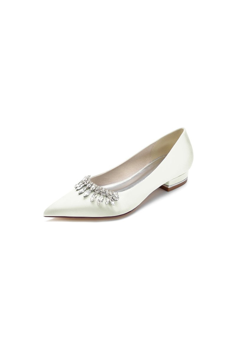 Rhinestone Cocktail Pointed Toe Flats - BOLODOO