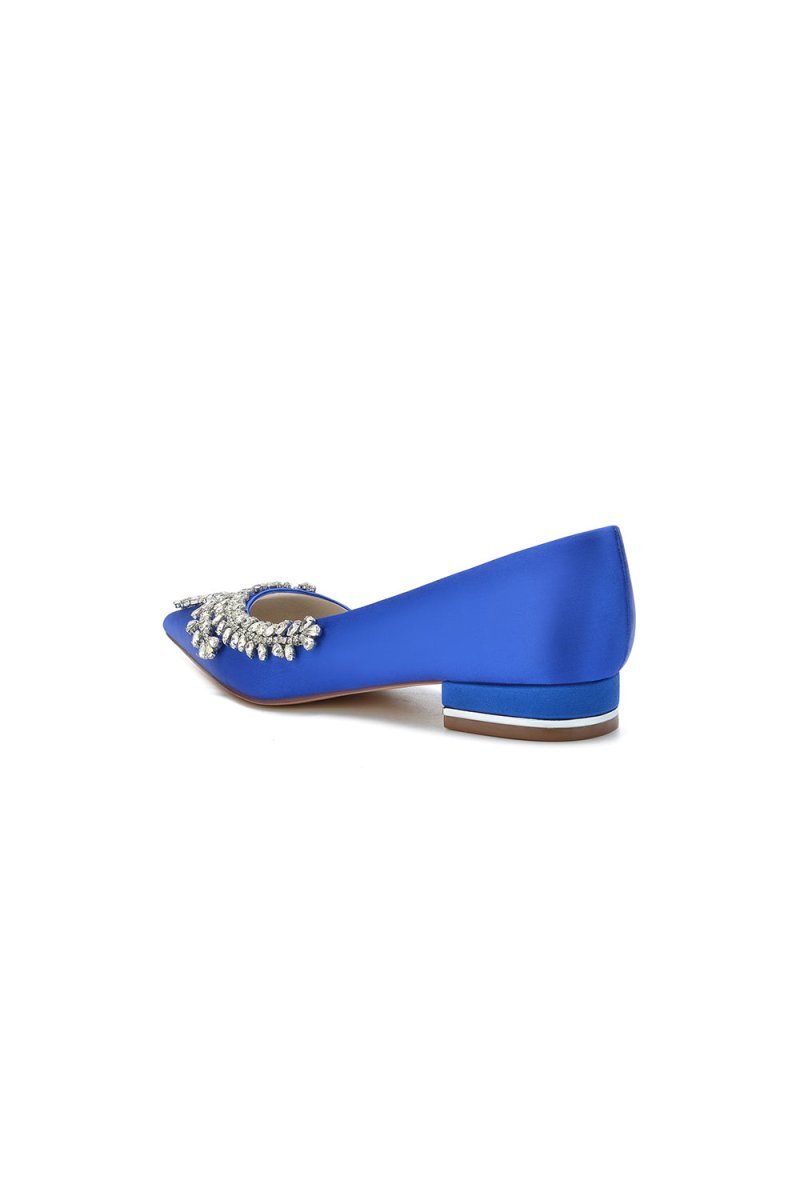 Rhinestone Pointed Toe Kitten Heels