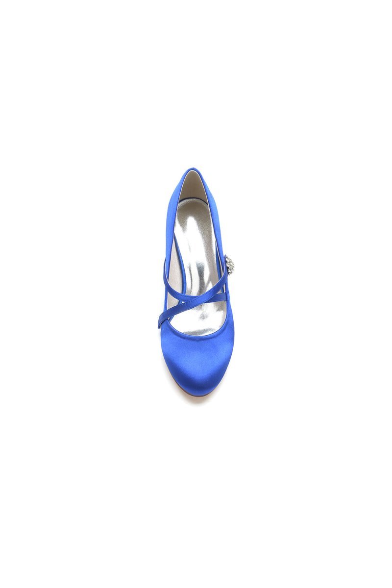 Rhinestone Pointed Toe Satin Stiletto Heels