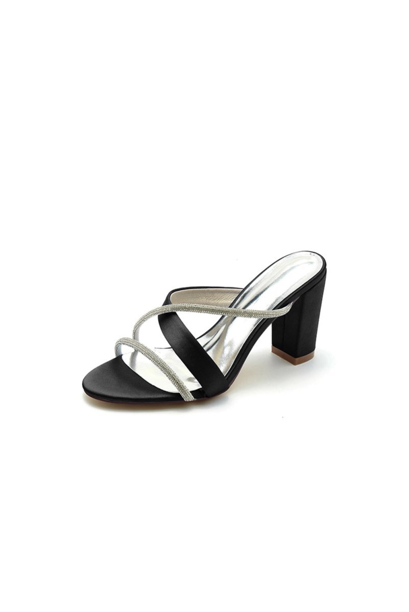 Royal Blue Satin High - Heeled Sandals - BOLODOO