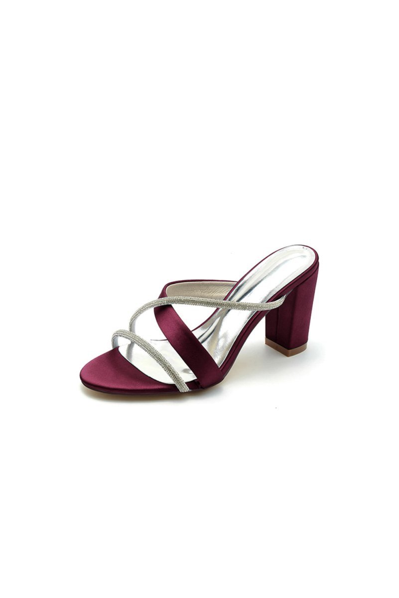 Royal Blue Satin High - Heeled Sandals - BOLODOO