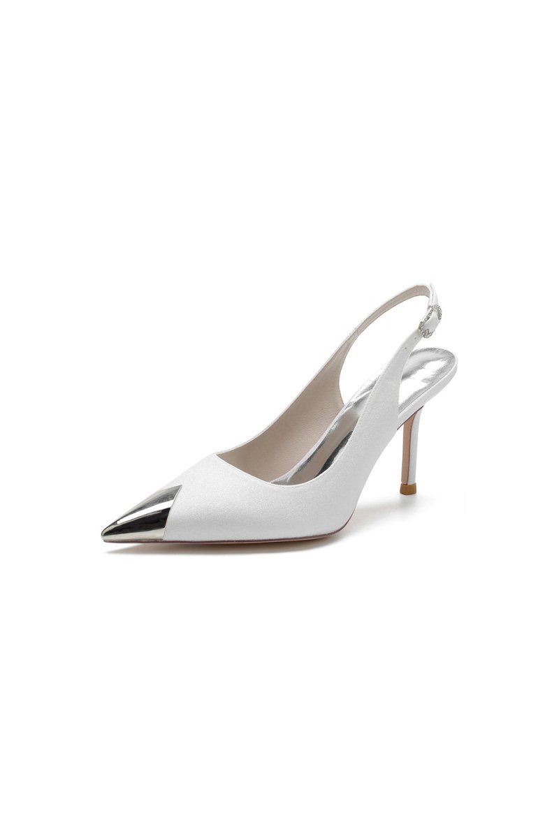 Sequin Slingback Metallic Pointed Toe High Heels - BOLODOO