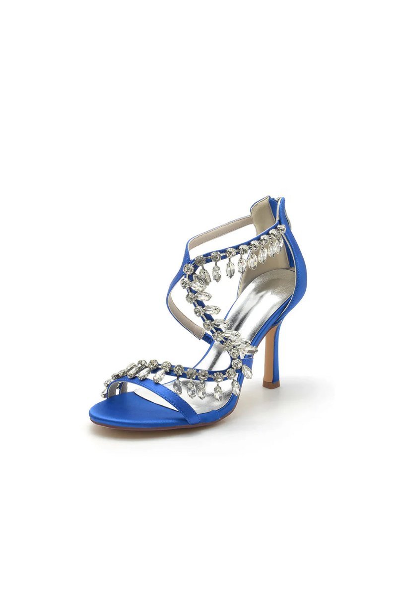 Sexy Crystal Beaded Thin Strap High Heels - BOLODOO