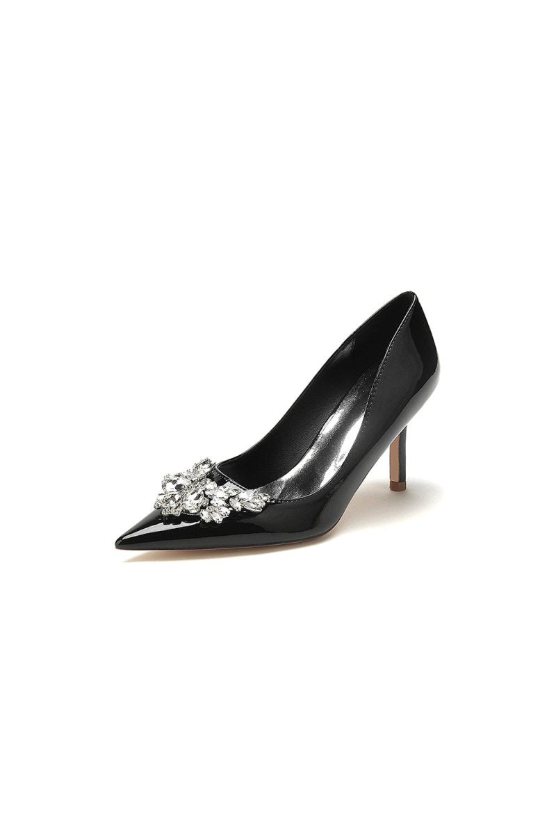 Shiny High Heels with Crystal Embellishments - BOLODOO