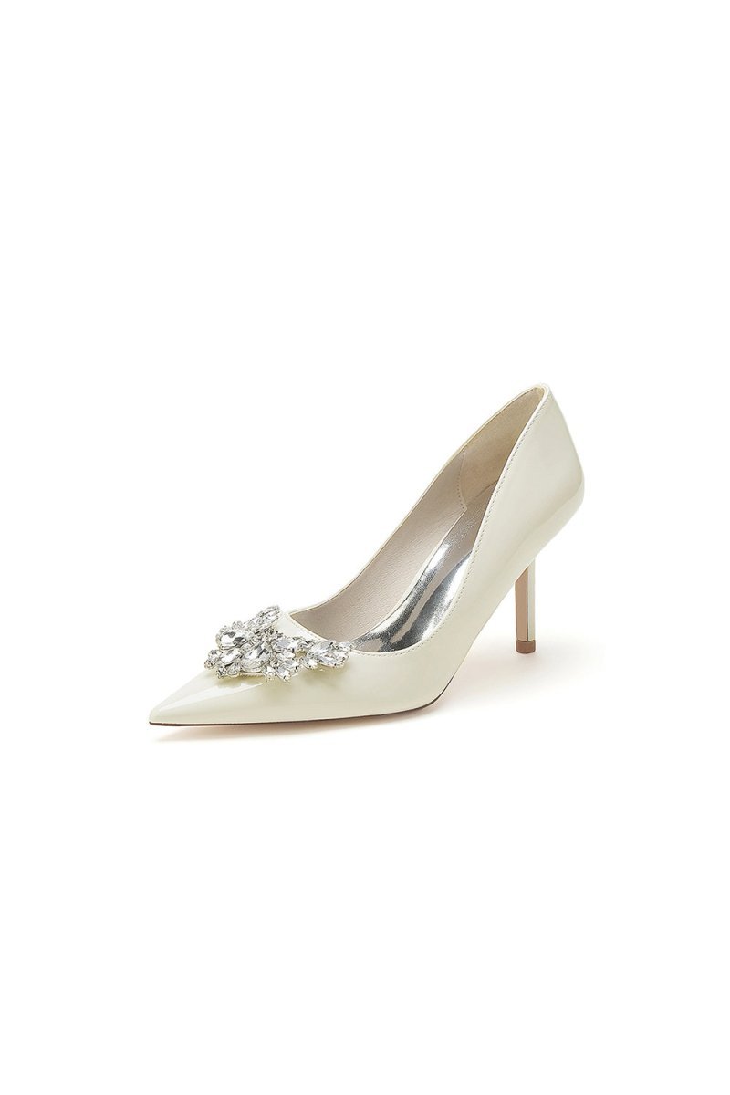 Shiny High Heels with Crystal Embellishments - BOLODOO