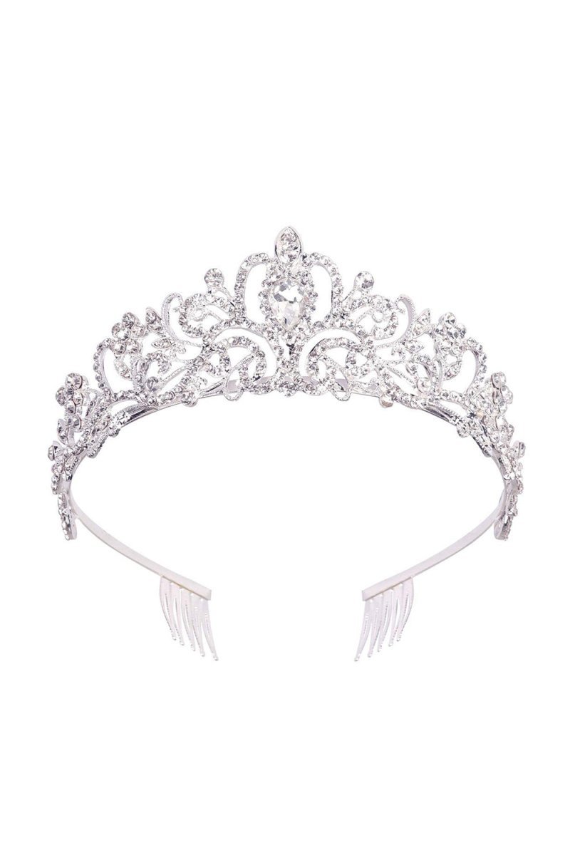 Silver Crystal Tiara Crown - BOLODOO