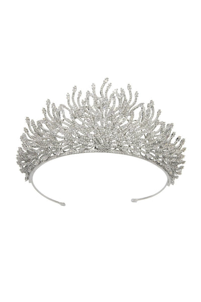 Silver Feather Shaped Zirconia Crown - BOLODOO
