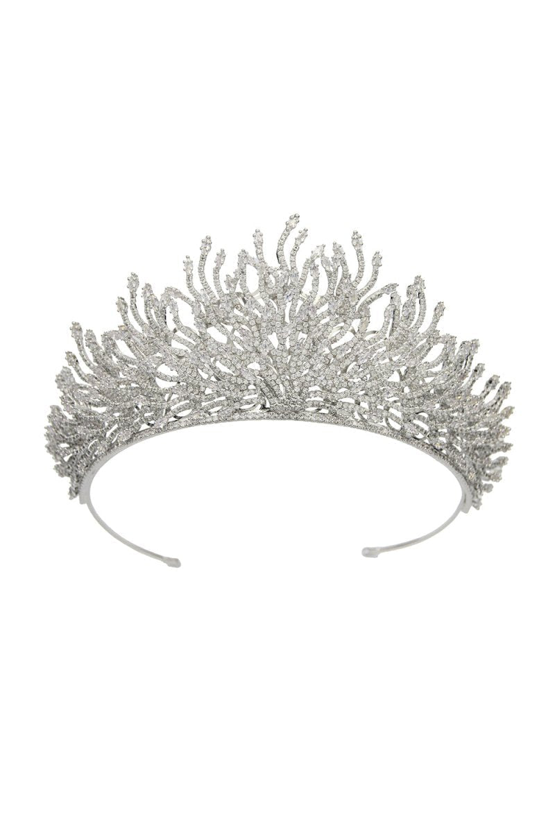 Silver Feather Shaped Zirconia Crown - BOLODOO