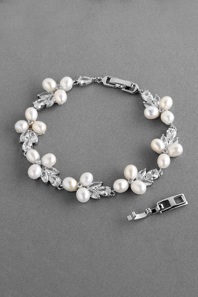 Silver Freshwater Pearl Bridal Bracelet