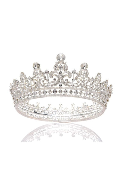 Silver Full Round Crystal Tiaras - BOLODOO