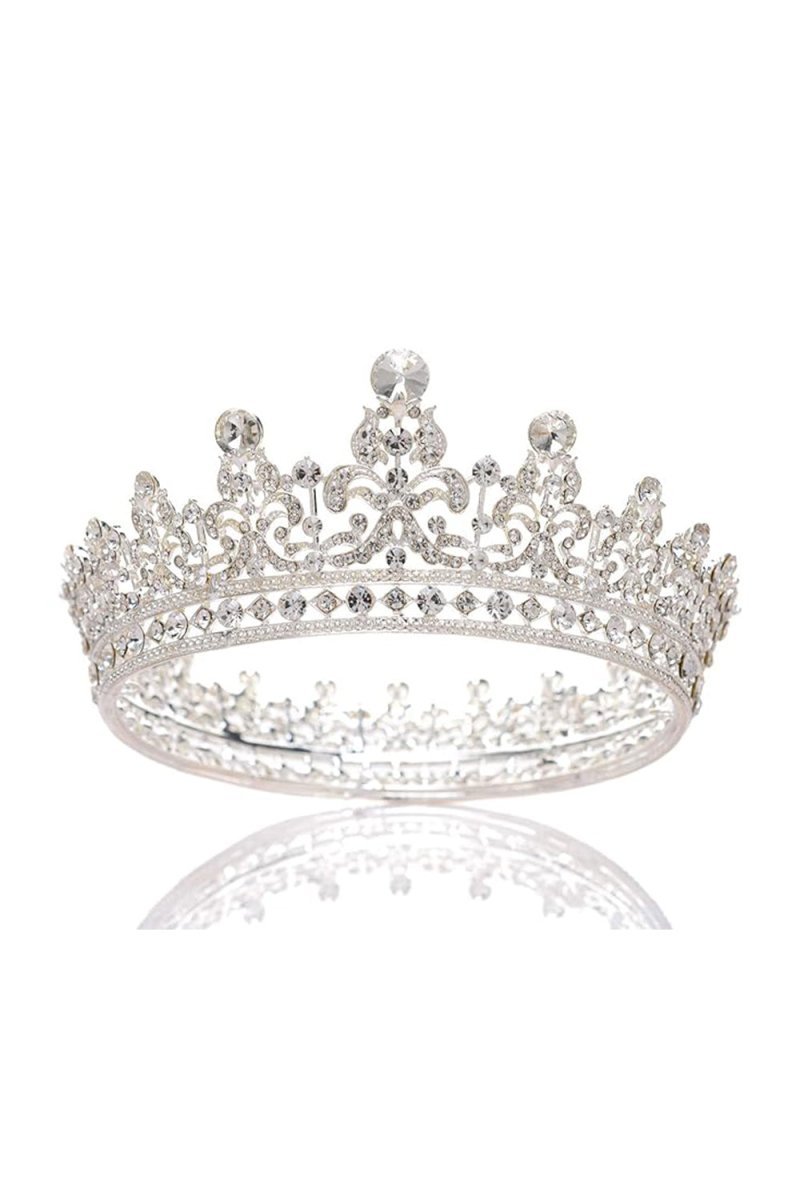 Silver Full Round Crystal Tiaras - BOLODOO