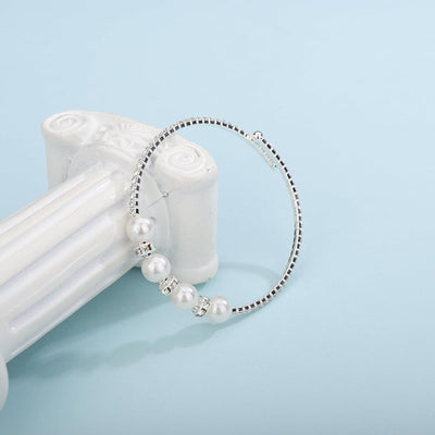 Gold Open Pearl Rhinestone Bracelets