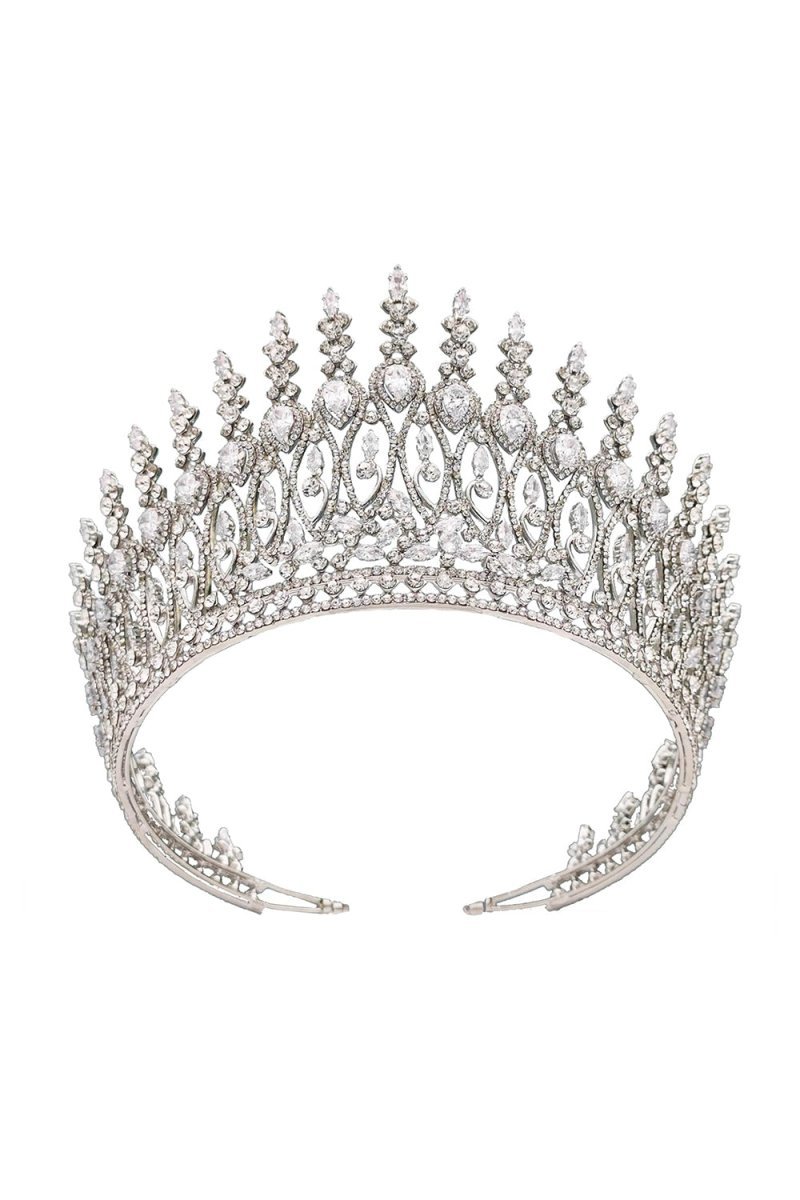 Silver Tall Wedding Tiara