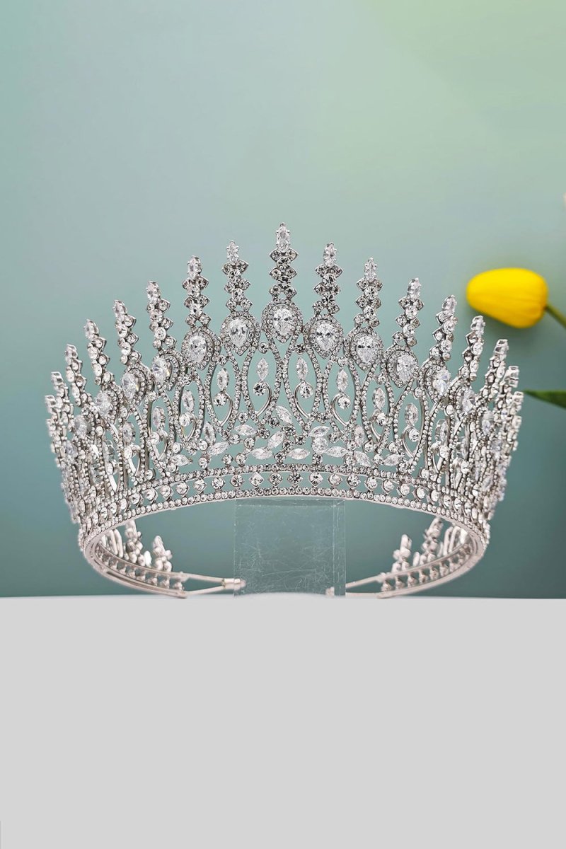 Silver Tall Wedding Tiara - BOLODOO