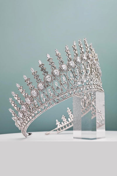 Silver Tall Wedding Tiara