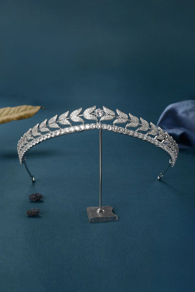 Silver Zircon Laurel Crowns for Women - BOLODOO