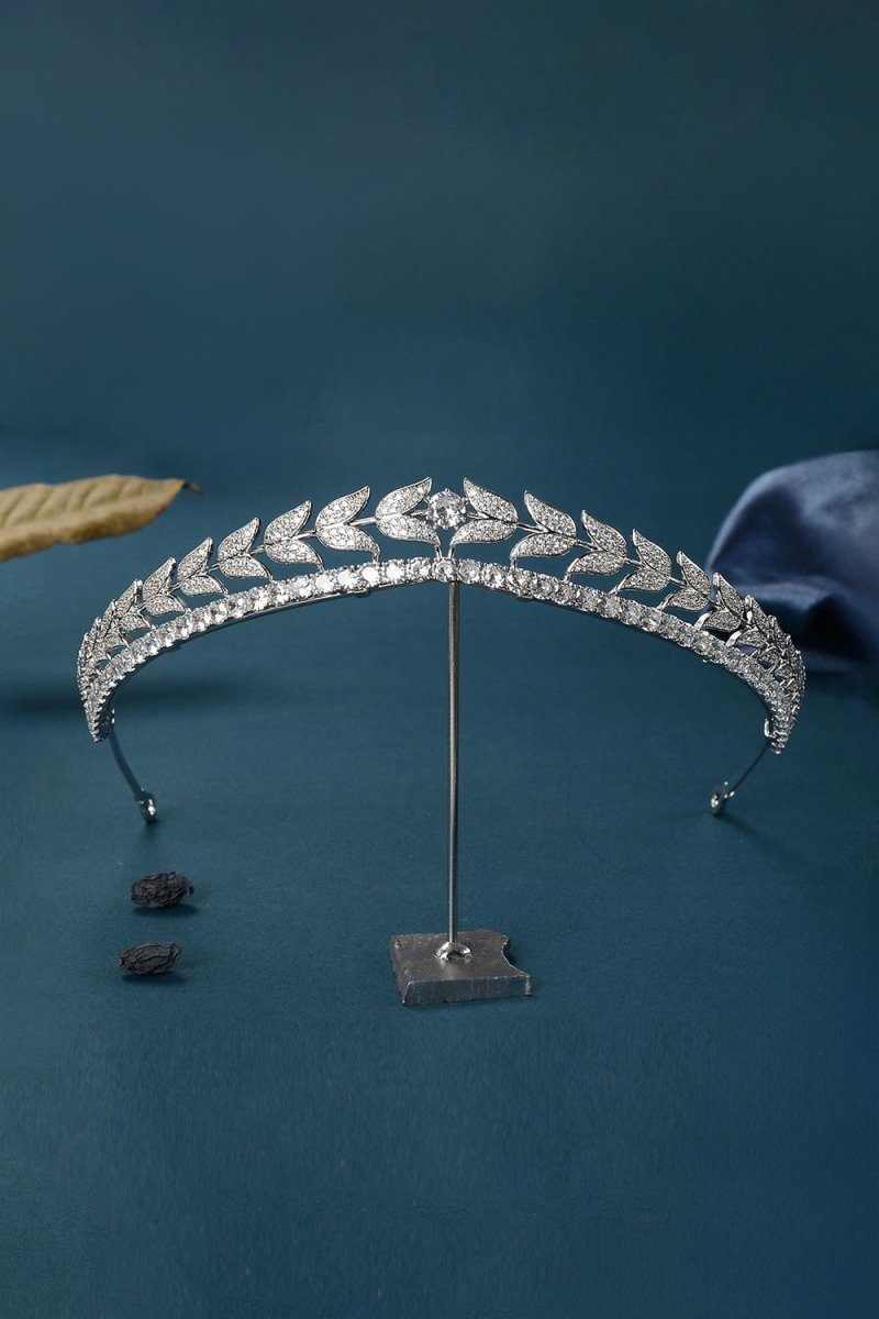 Silver Zircon Laurel Crowns for Women - BOLODOO