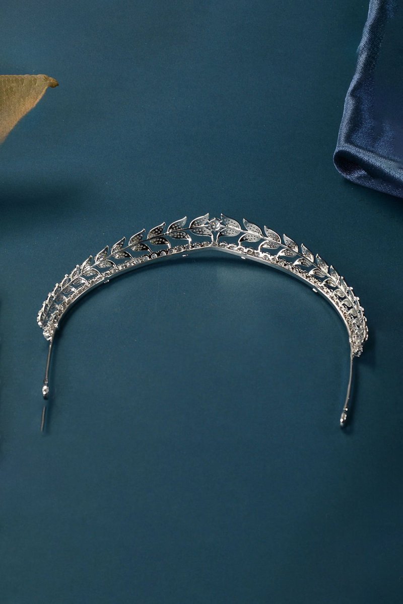 Silver Zircon Laurel Crowns for Women