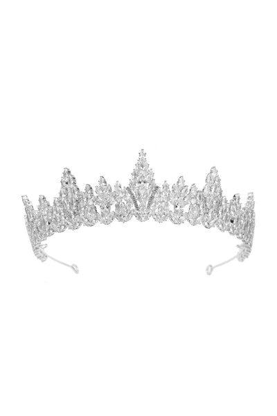 Silver Zirconia Bridal Tiara - BOLODOO