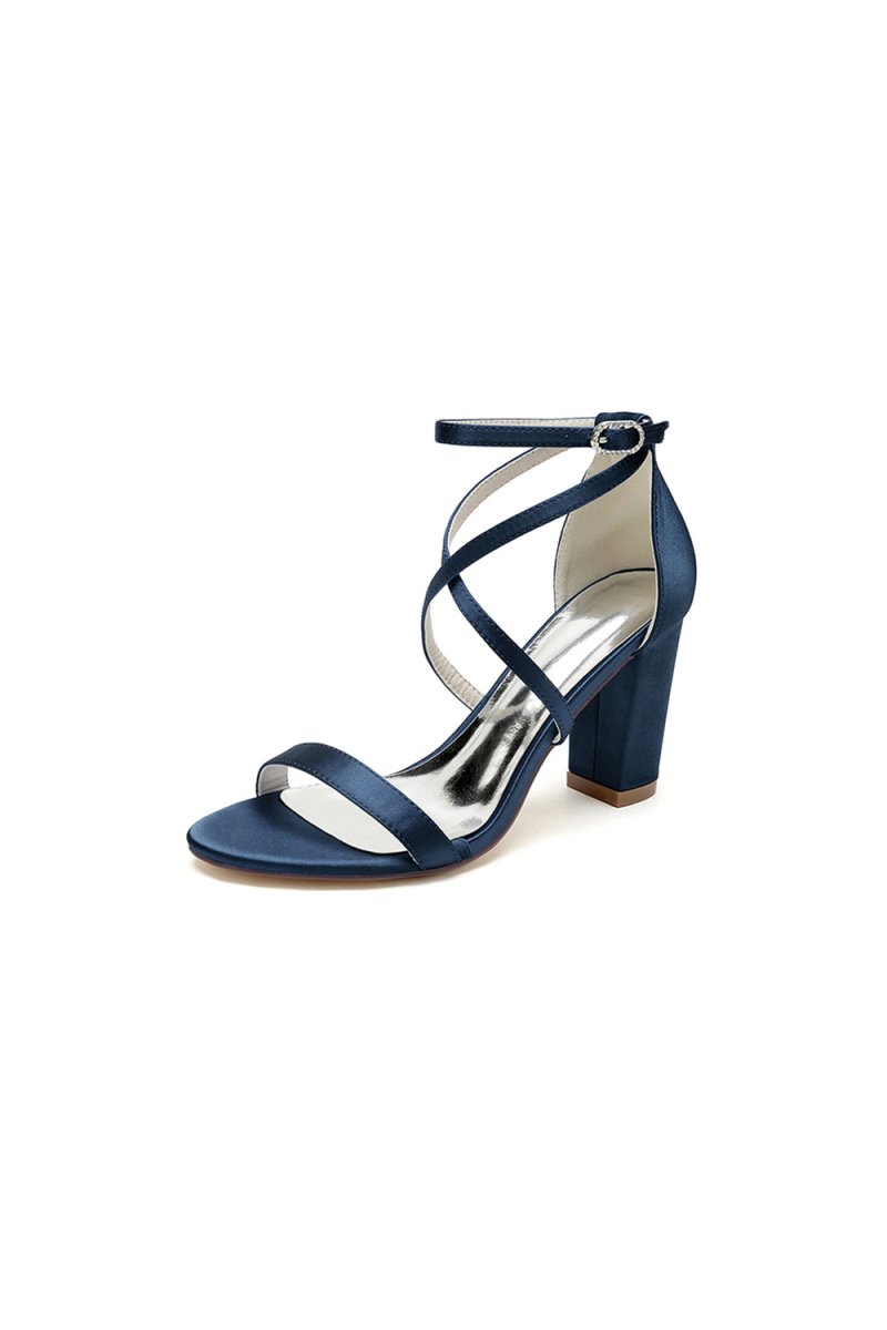Simple Open Toe Cross Strap High Heels - BOLODOO