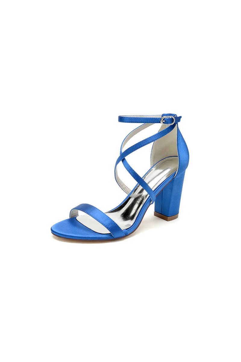 Simple Open Toe Cross Strap High Heels - BOLODOO