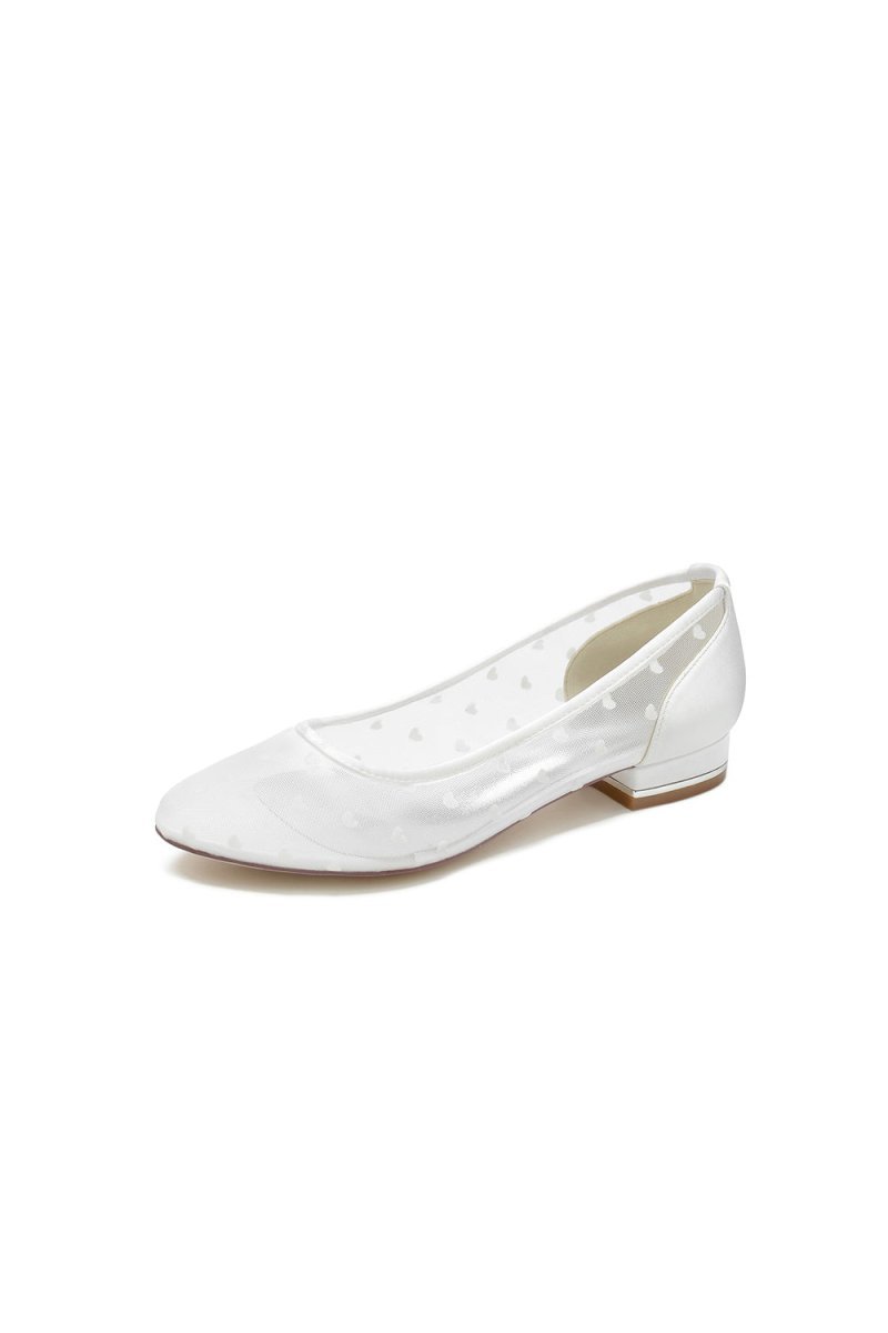 Simple Pointed Toe Mesh Slip - on Low Heels - BOLODOO