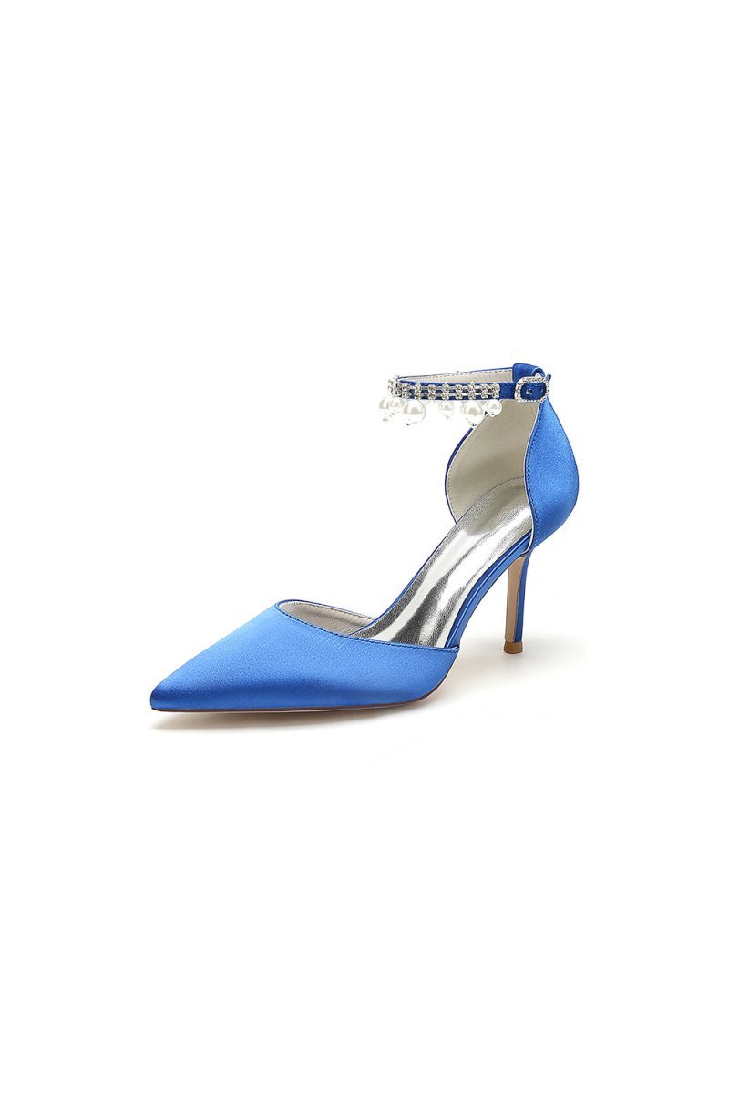 Pointed Toe Wedding Heels with Pearl Tassel - BOLODOO