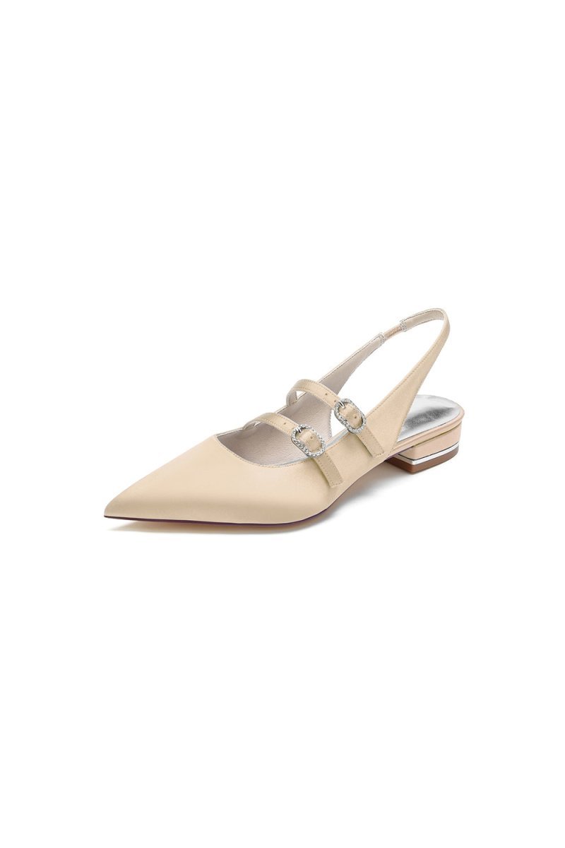 Simple Slingback Pointed Toe Flats - BOLODOO