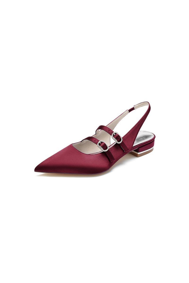 Simple Slingback Pointed Toe Flats - BOLODOO