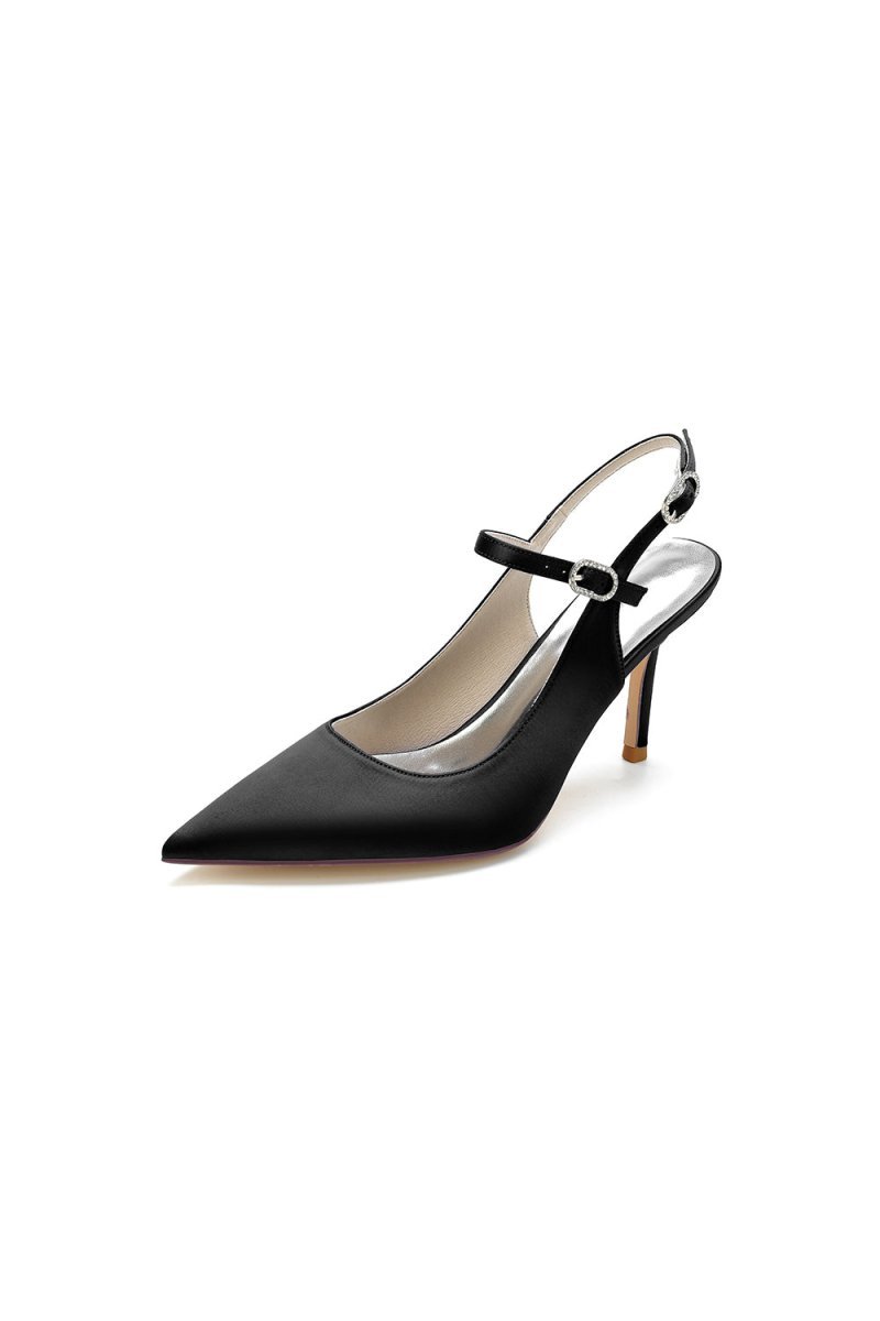 Simple Slingback Pointed Toe High Heels - BOLODOO