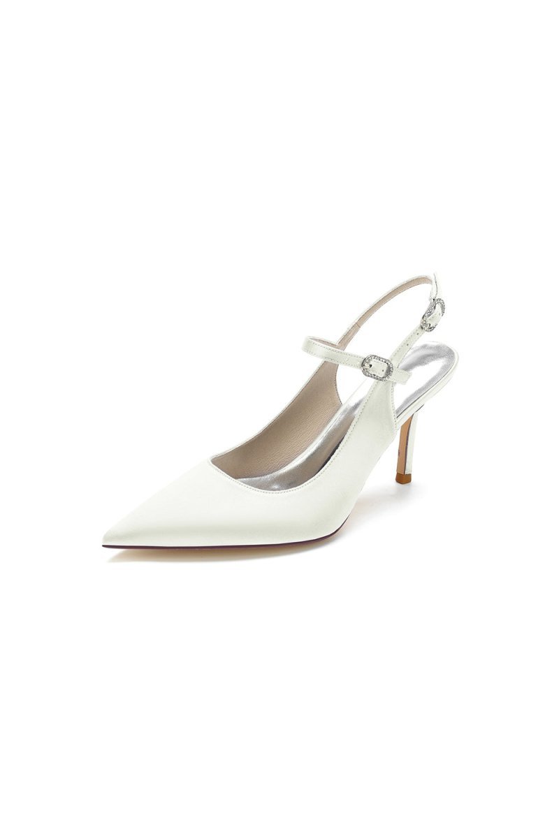 Simple Slingback Pointed Toe High Heels - BOLODOO