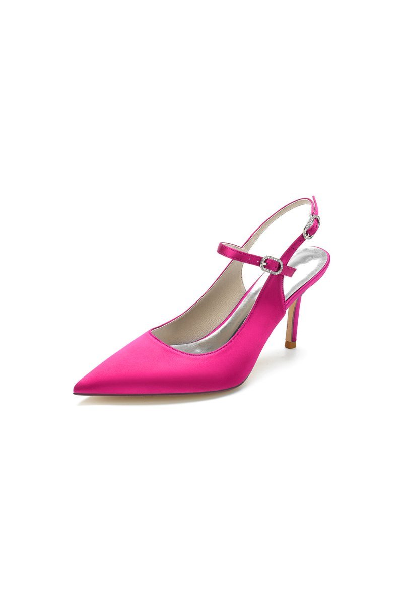 Simple Slingback Pointed Toe High Heels - BOLODOO