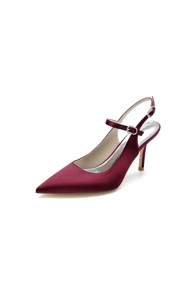 Simple Slingback Pointed Toe High Heels - BOLODOO