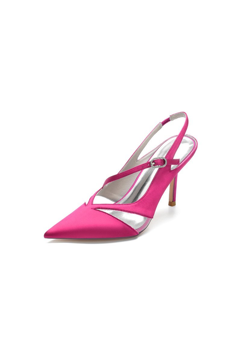 Slingback Pointed Toe High Heels - BOLODOO
