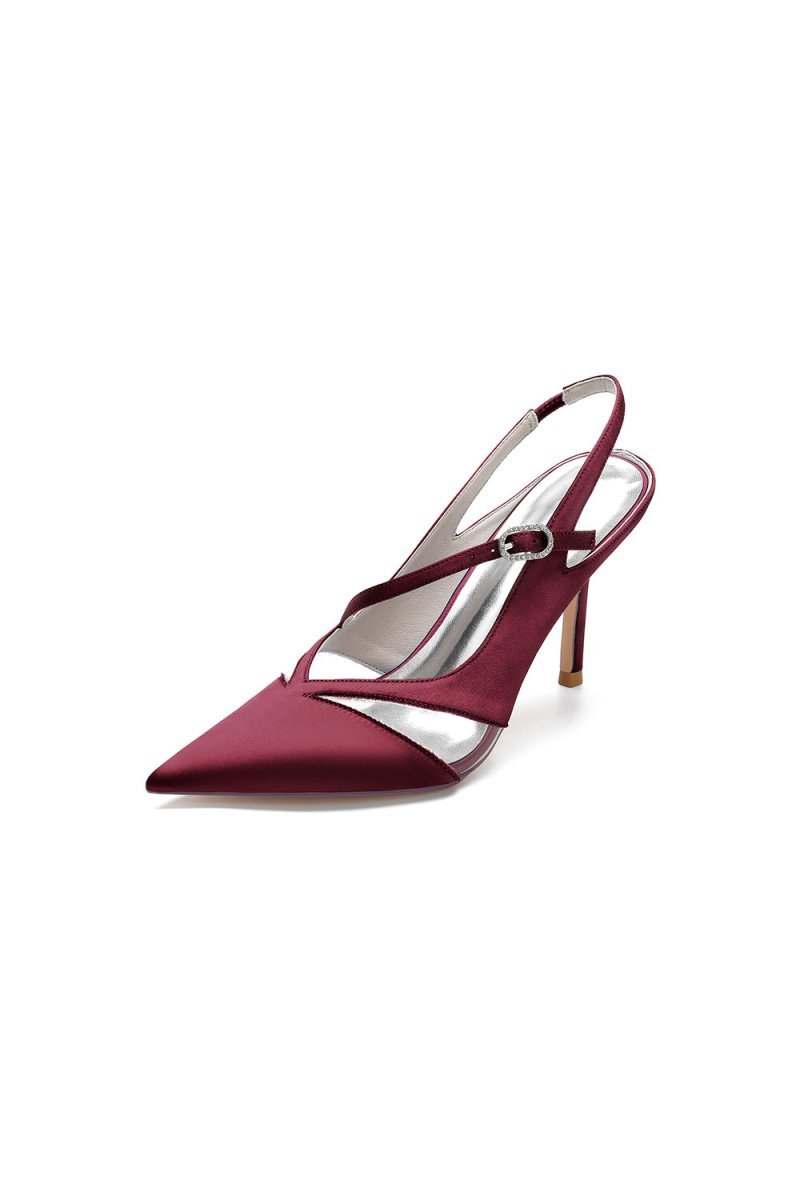 Slingback Pointed Toe High Heels - BOLODOO