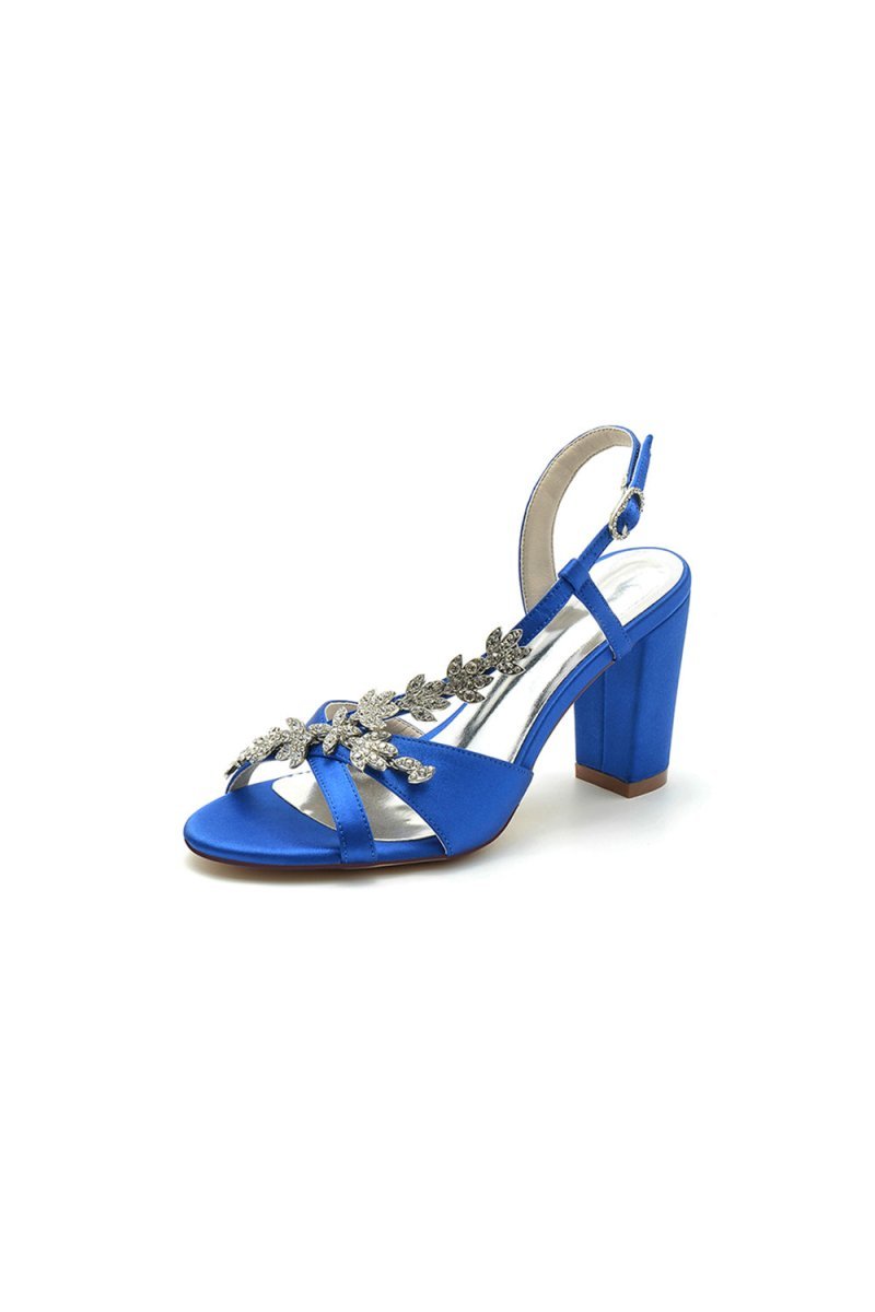 Slingback Strap Open Toe Block Heels - BOLODOO