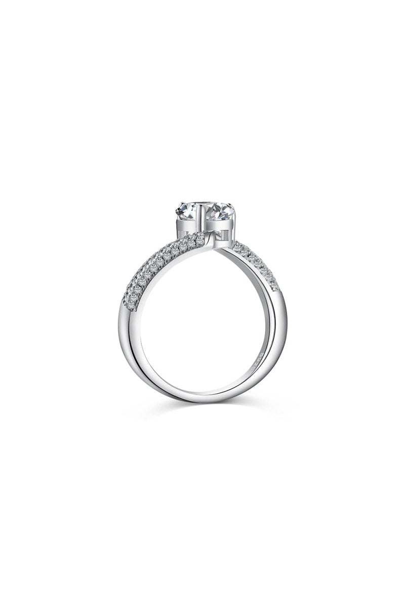 Sterling Silver Crushed Ice Pear Cut White Gemstone Wedding Ring - BOLODOO