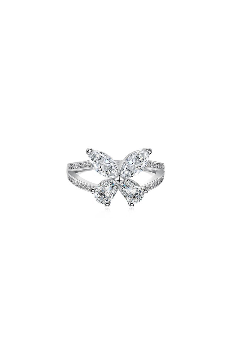 Sterling Silver Marquise Shape Butterfly Ring - BOLODOO