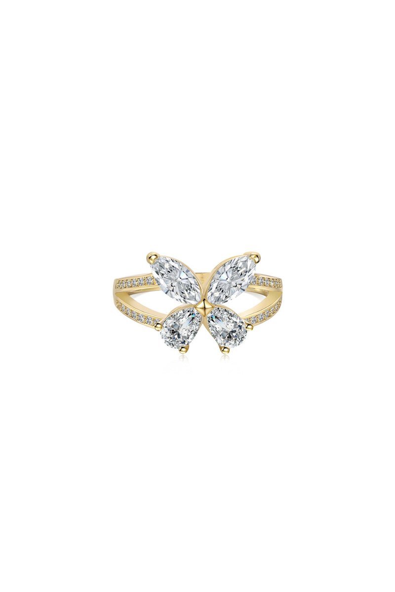 Sterling Silver Marquise Shape Butterfly Ring - BOLODOO