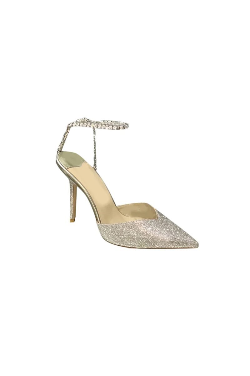 Off White Stiletto Ankle High Heel Sandals - BOLODOO
