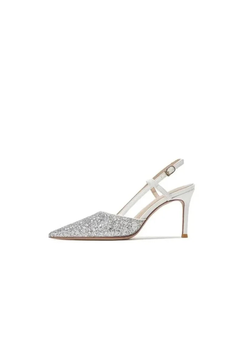 Stiletto High Heels with One Buckle and Toe Cap - BOLODOO