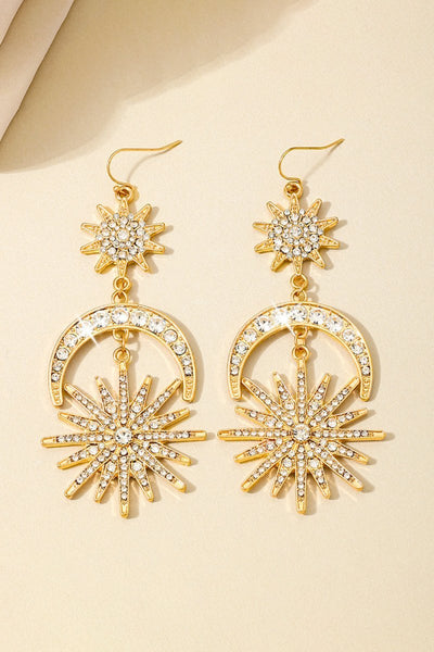 Sun Moon Stars Drop Earrings