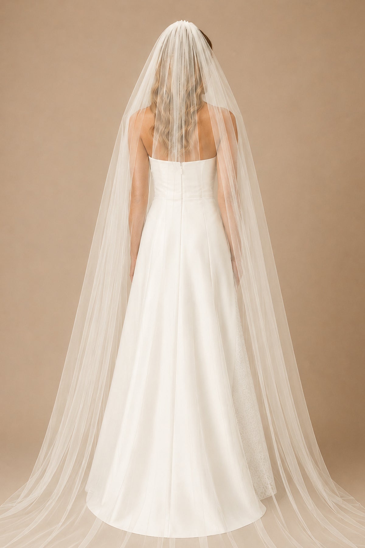 Vintage Long Chapel Veils Two - tayer Wedding Veils in Ivory - BOLODOO Wedding Veils
