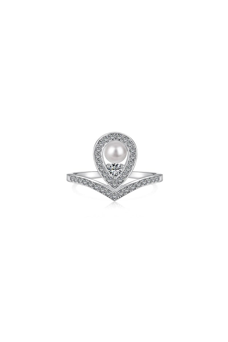 Waterdrop Pearl Crowning Love Wedding Jewelry Ring - BOLODOO