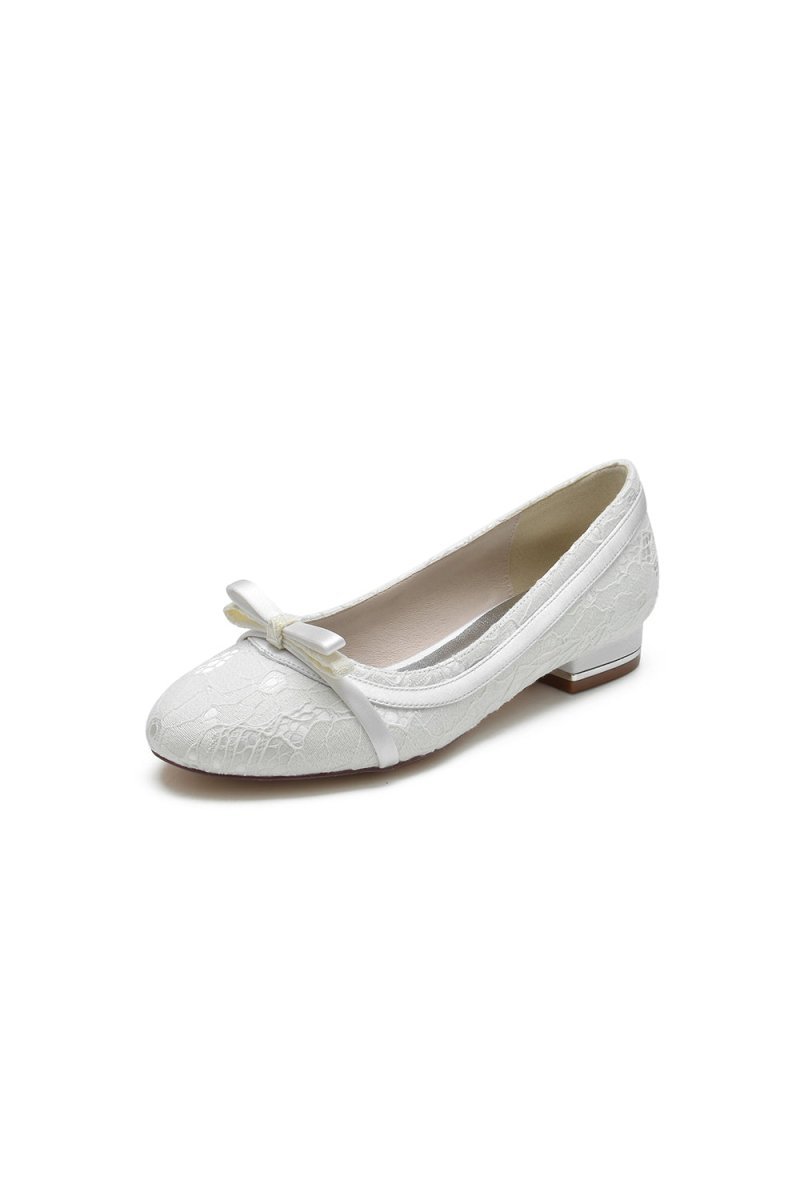 Lace Flats Sandal with Bow Bridal - BOLODOO