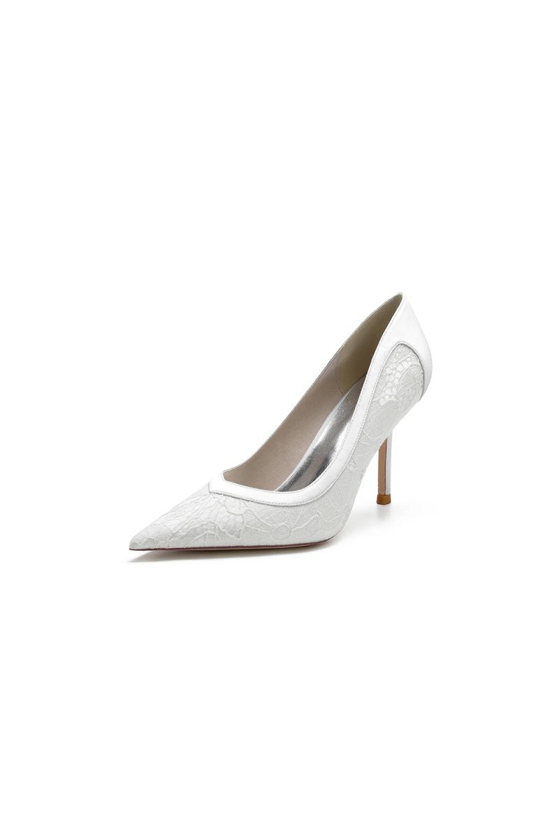 Pointed Toe Lace Wedding Shoes - BOLODOO