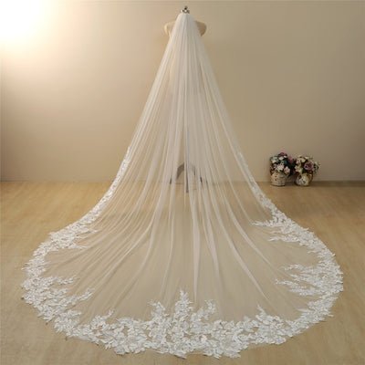 Vintage Lace Trim Transparent Wedding Veil Bridal Veil
