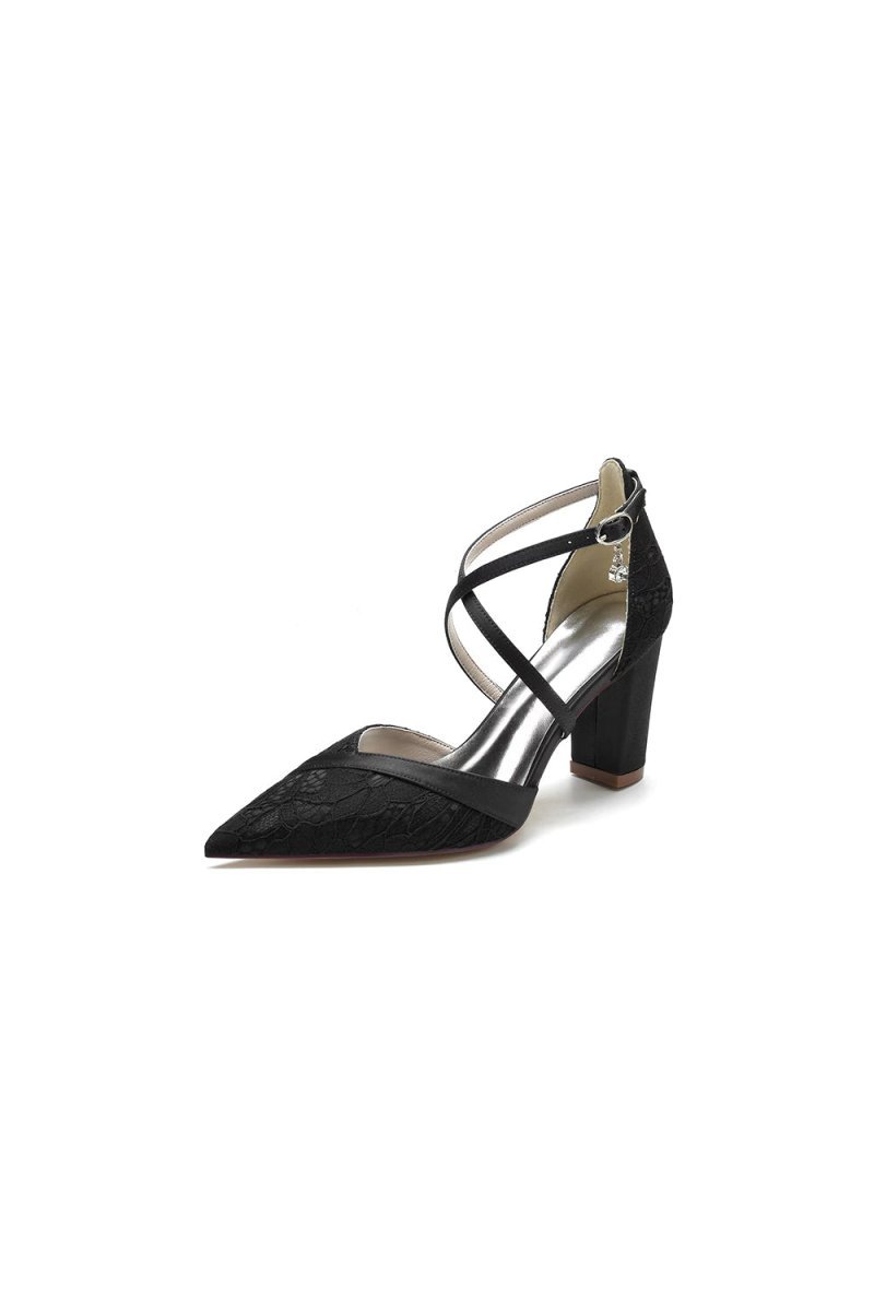 White Cross - Strap Pump with Metallic Accent - BOLODOO